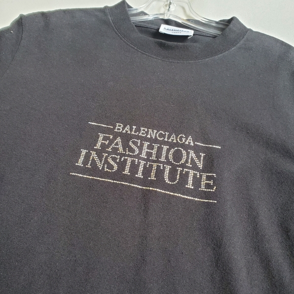 NWT$895 BALENCIAGA Fashion Institute Fitted Long Sleeve T-Shirt Top Sz XL - Picture 5 of 16